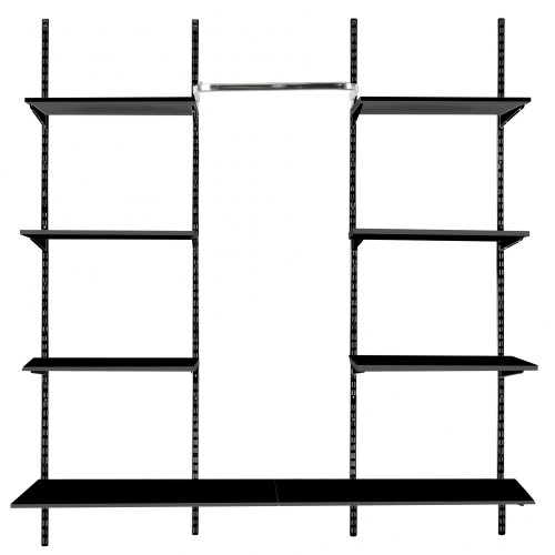 Black Twin Slot Shelving Kit H1980mm 8 Shelves
