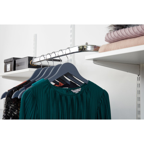 Black Twin Slot Shelving Kit - H1980mm, 4 Uprights, 8 Shelves & Hanging Rail