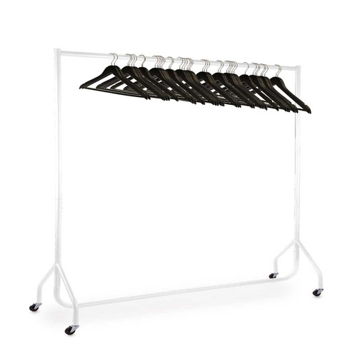White 6ft Wide Heavy-Duty Clothes Rail With 40 Hangers Bundle