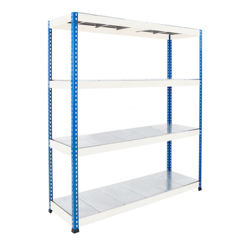 Blue & Grey Heavy Duty Warehouse Shelving With Steel Shelves - Up to 580Kg UDL Per Shelf - 1980mm High, 2135mm Wide