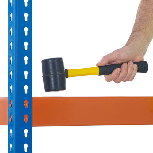 Blue & Orange Heavy Duty Warehouse Shelving Unit With Steel Shelves - Up to 580Kg UDL Per Shelf - 2440mm High