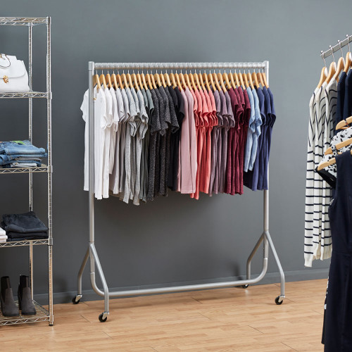 5 x Silver Heavy-Duty Clothes Rails
