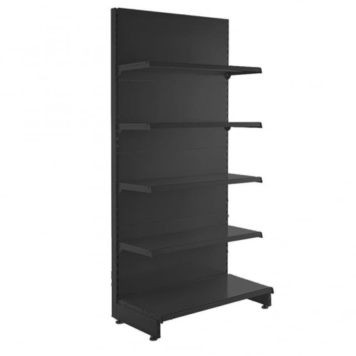 Black Retail Wall Shelving - 1 Starter Bay - 2100mm High With 470mm Base Shelf