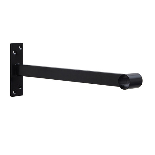 3m Wall-Mounted Black Hanging Clothes Rail with 4 Support Arms
