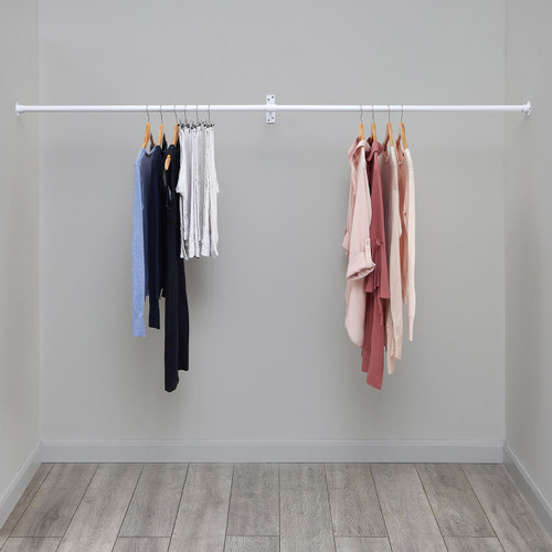 2m Alcove White Hanging Clothes Rail with 1 Support Arm