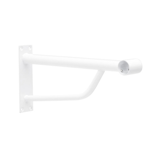 2m Heavy Duty Alcove White Hanging Clothes Rail with 1 Support Arms