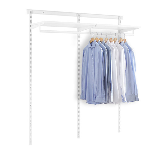 600mm White Clothes Rail for Flexx Wooden Shelves