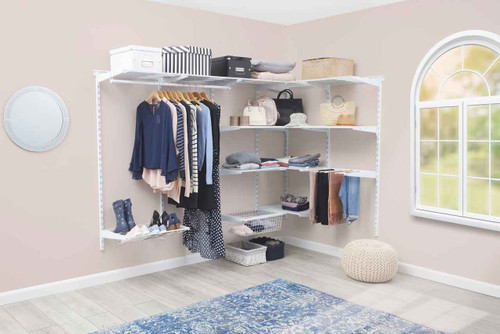 600mm White Clothes Rail for Flexx Wooden Shelves