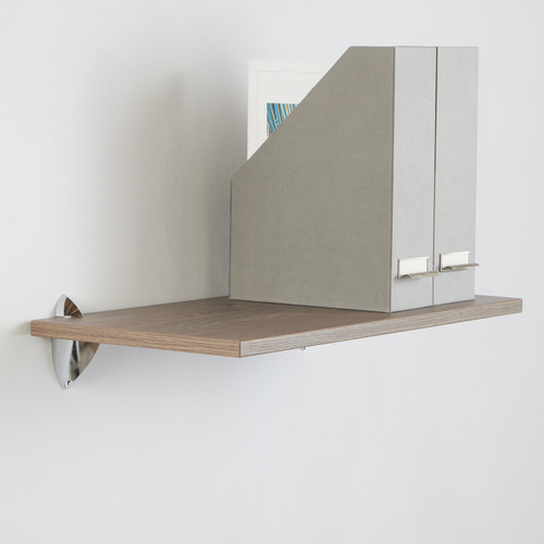 Eternity Oak Wall Shelf With Chrome Clips