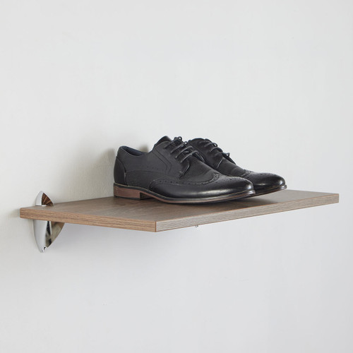 Eternity Oak Wall Shelf With Chrome Clips