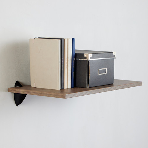 Eternity Oak Wall Shelf With Black Clips