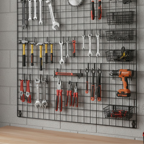 Black 6ft Grid Mesh Panel