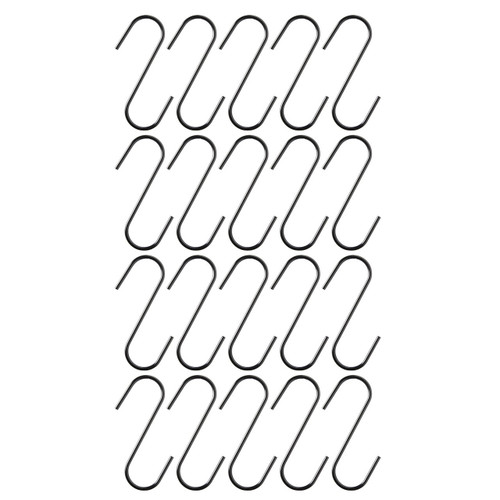 Pack of 20 x Large Black S-Hooks