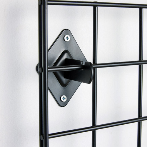 Black 6ft Wall-Mounted Grid Mesh Display