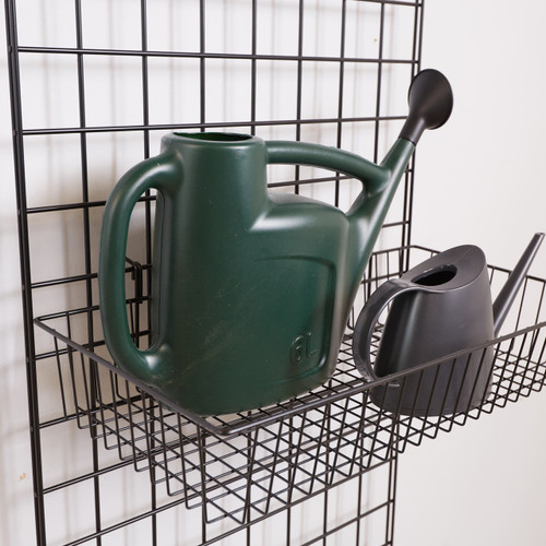 Black 4ft Wall-Mounted Grid Mesh Display with 3 x Wire Baskets