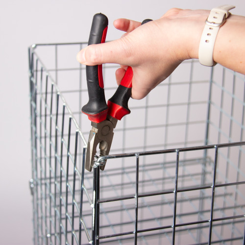 Zinc Square Collapsible Dump Bin With Adjustable Base - 19 x 19 inch