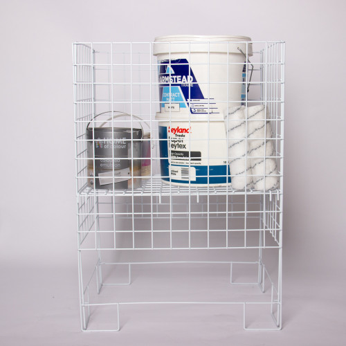 White Rectangle Collapsible Dump Bin With Adjustable Base