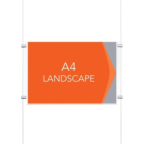 Satin Ceiling-to-Floor Cable Display Kit - A4 Landscape