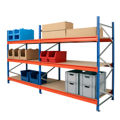 Longspan Warehouse Racking - 1 Starter Bay - 3 Chipboard Shelves Per Bay