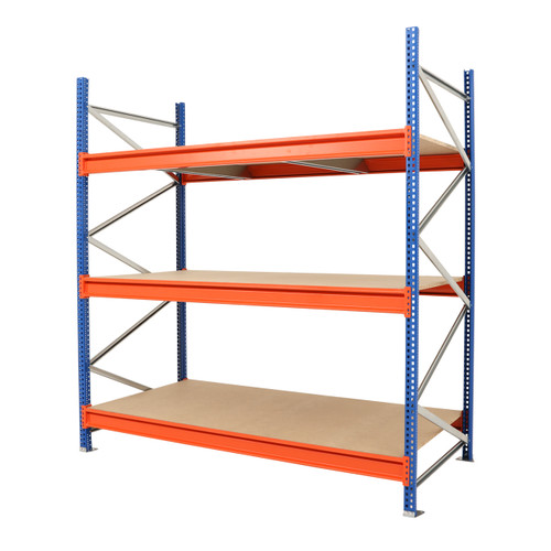 Longspan Warehouse Racking - 2 Bays - 3 Chipboard Shelves Per Bay