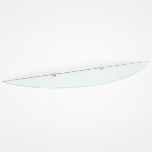 Frosted Wall-mounted Half Moon Glass Shelf With Brackets - 8mm Thickness - 900mm x 200mm
