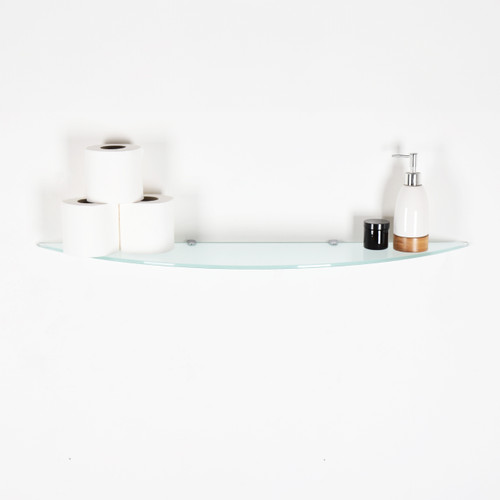 Frosted Half Moon Glass Shelf - 8mm Thickness - 900mm x 200mm