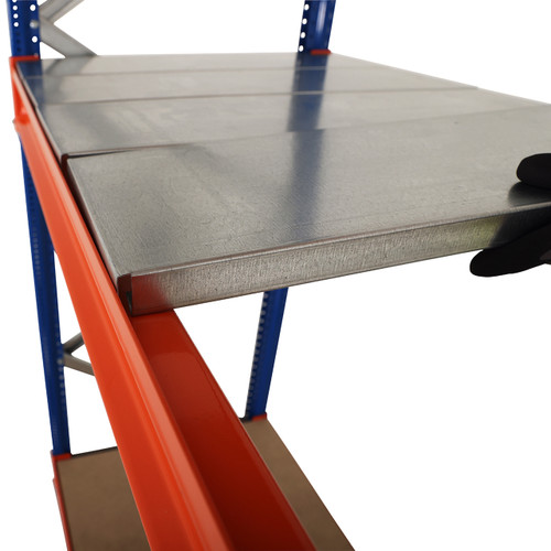 Longspan Warehouse Racking -1 Starter Bay - 4 Galvanised Steel Shelves Per Bay