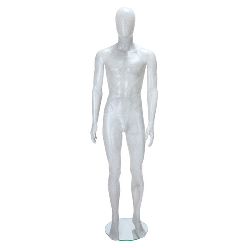 Trance Faceless Mannequin  - Male - White 'Salt n Pepper' Finish