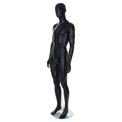 Candor Faceless Egghead Mannequin - Male - Matt Black - Eco-Friendly Plastic