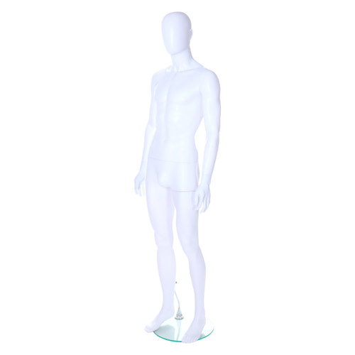 Candor Faceless Egghead Mannequin - Male - Matt White - Eco-Friendly Plastic
