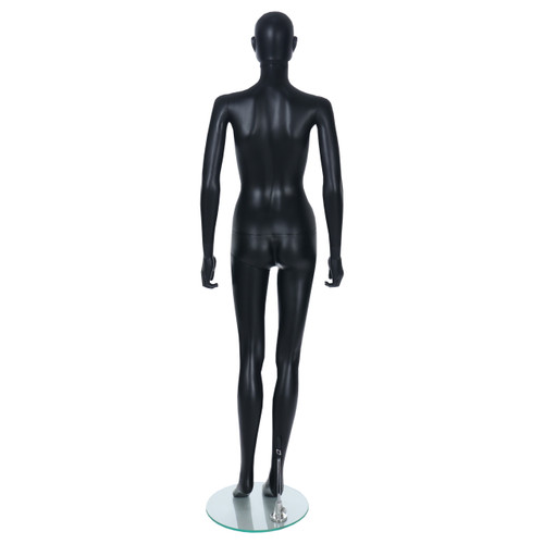 Candor Faceless Egghead Mannequin - Female - Matt Black - Eco-Friendly Plastic