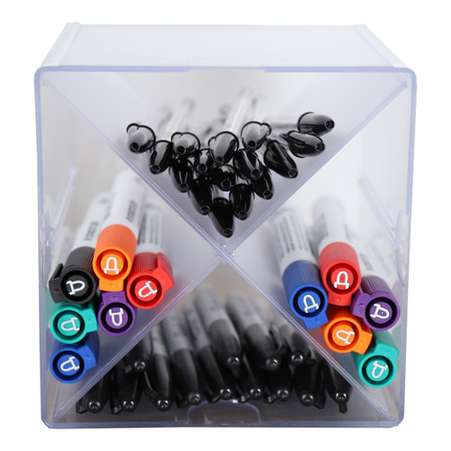 Clear X Divider Stackable Cube Storage Container - H152 x W152 x D152 mm