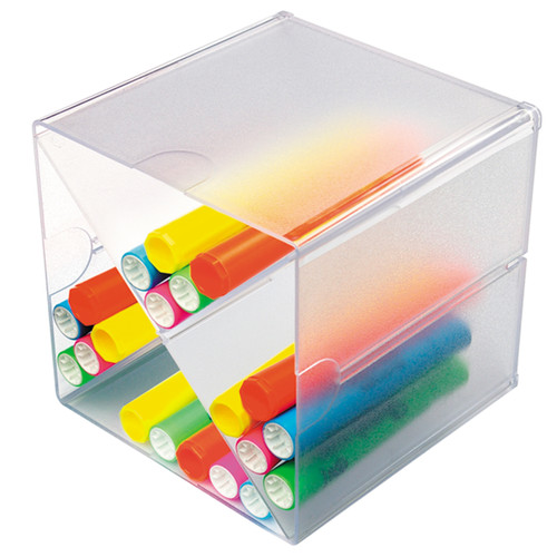 Clear X Divider Stackable Cube Storage Container - H152 x W152 x D152 mm