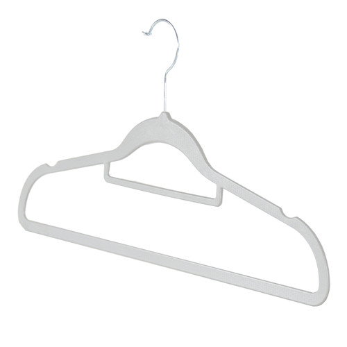 Textured Grey Plastic Hangers with Belt Bar - 40cm