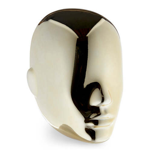 Focus Mannequin 01 - Male - Gloss White - 1 Gold Face + 1 Silver Face