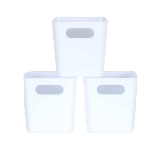 3 x White Square Storage Baskets