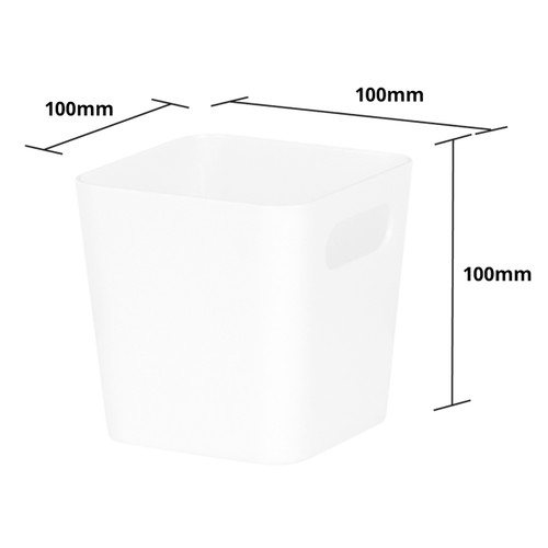 3 x White Square Storage Baskets