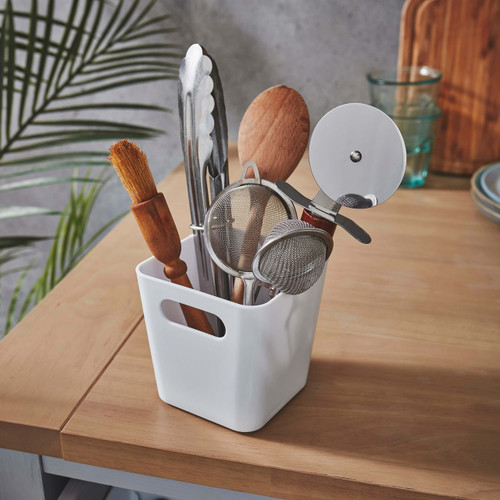 3 x White Square Storage Baskets