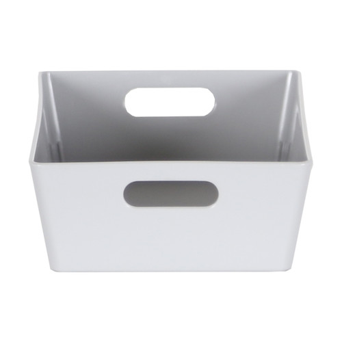 3 x Grey Small Rectangle Storage Baskets