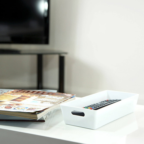 3 x White Rectangle Storage Baskets