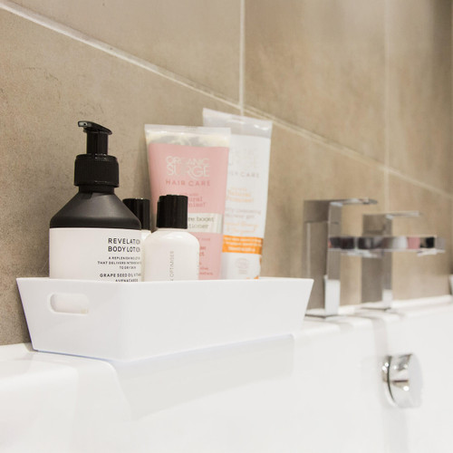 3 x White Rectangle Storage Baskets