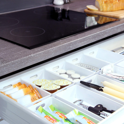 3 x White Rectangle Storage Baskets