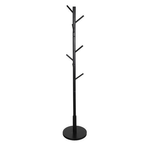 Hat & Coat Stand - 8 Hooks - Black