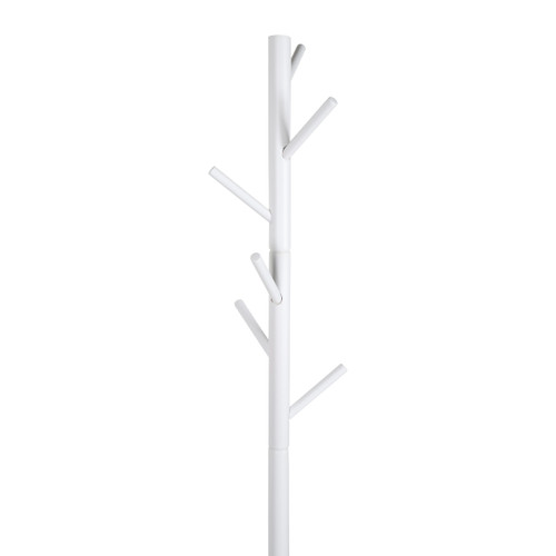 Hat & Coat Stand - 8 Hooks - White