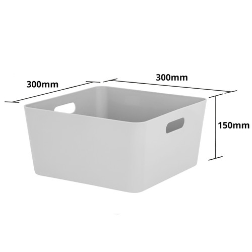 3 x Grey Small Cube Storage Baskets