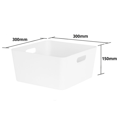 3 x White Small Cube Storage Baskets