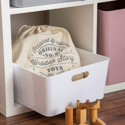 3 x White Small Cube Storage Baskets