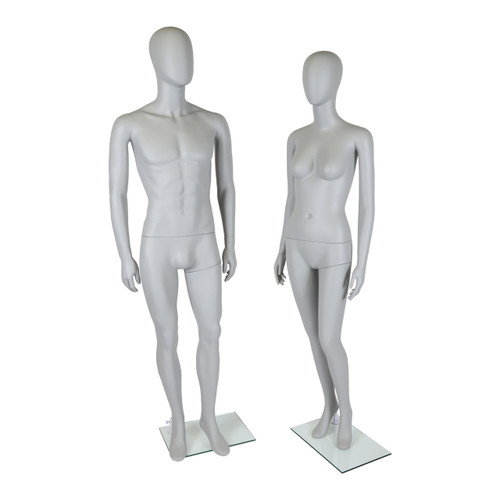Trance Faceless Mannequin - Female - Matt Grey - Eco-Friendly Plastic