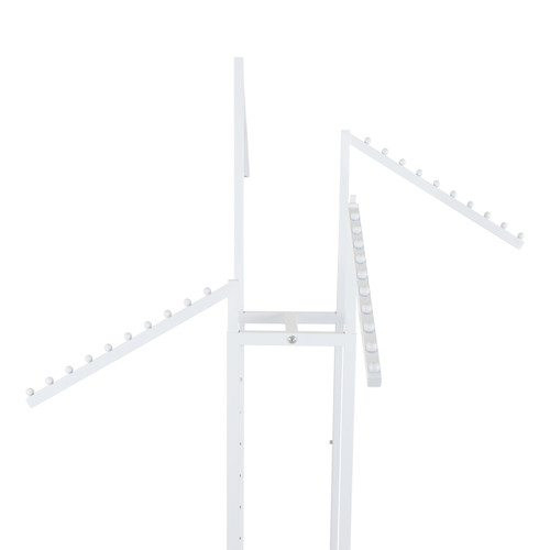 Gloss White Clothes Rail Display Stand - 4 Sloping Arms