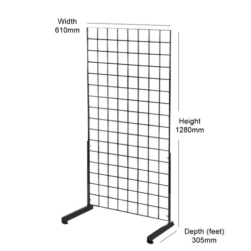 Black 4ft Grid Mesh Single Sided Stand